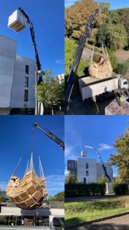 Levage et approvisionnement de chantier dans les Landes et le Pays Basque, Bayonne, GD Étanchéité